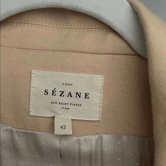 Sezane-Linen, double-breasted suit jacket-Size 42-XL - Picture 4 of 9
